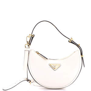 Prada Mini Arque Half Moon Hobo Leather